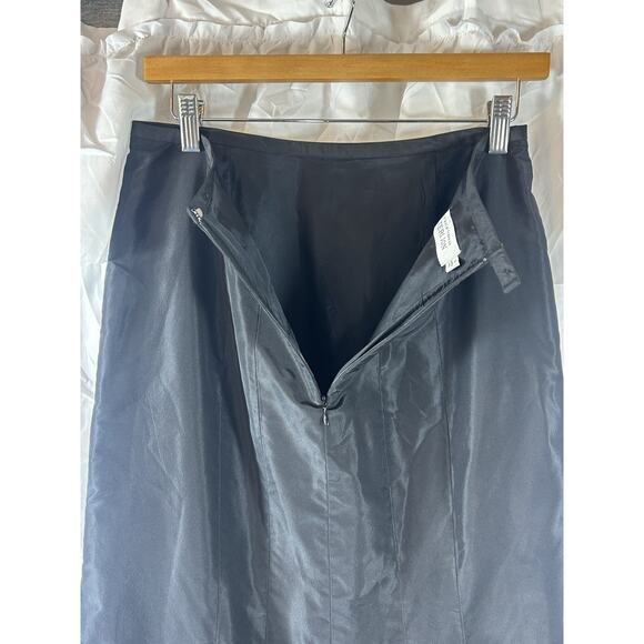 Rickie Freeman Teri Jon Maxi Skirt 6 Black 100% silk Formal Party Cruise Wedding - Picture 5 of 8